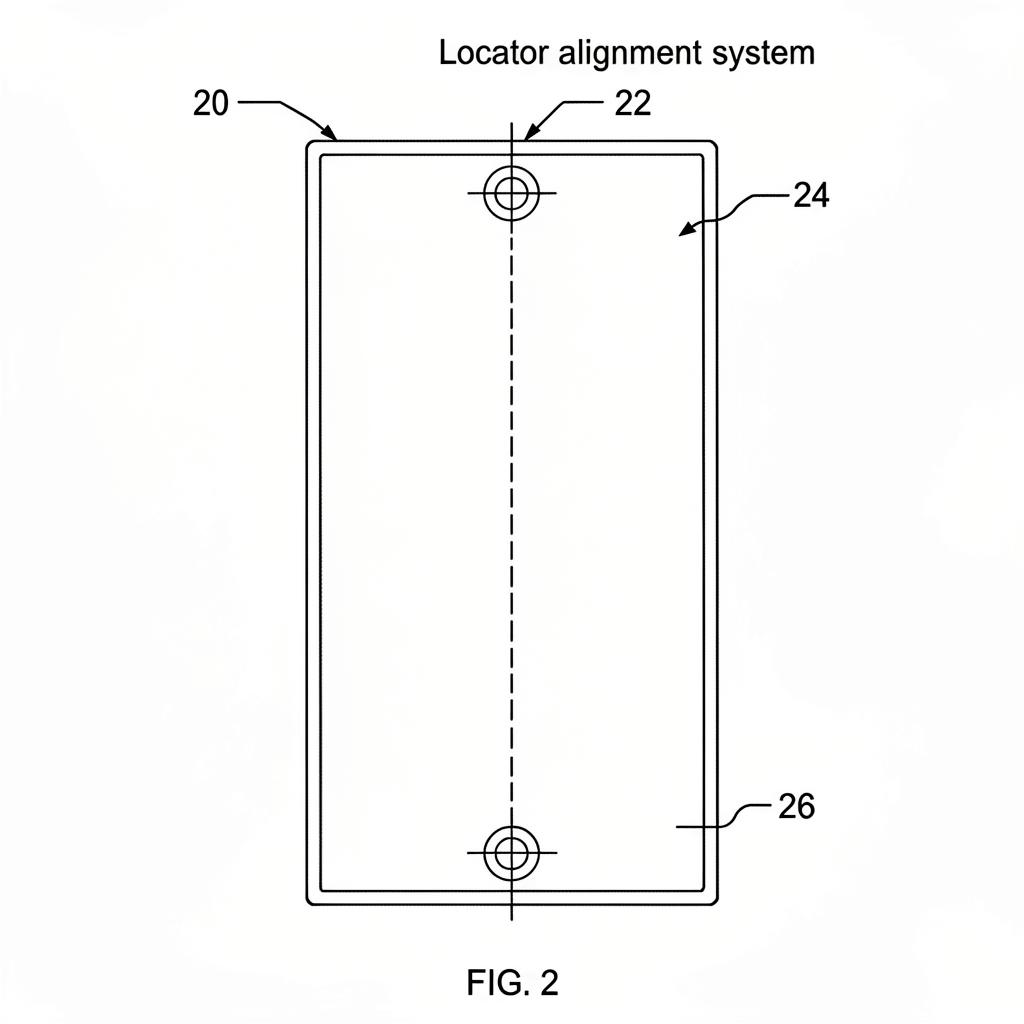 FIG. 2 — Locator alignment system, patent figure concept